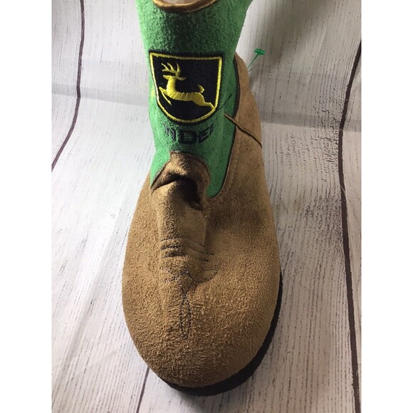 John Deere Cowboy Boot Slippers Boys Brown/Green Youth L/XL 3-5 - Picture 5 of 16